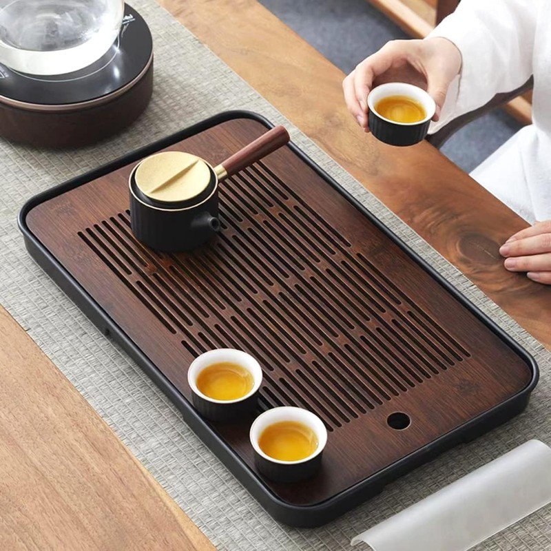 Large 17 Inch Bamboo Chinese Gongfu Tea Tray Table Box
