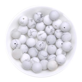 Natural Stone Beads 6mm White Howlite Matte Beads Gemstone Beads Round Loose Beads Crystal Energy Stone Healing Power for Jewelry Making DIY,1 Strand 15"