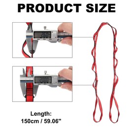 PATIKIL 22KN Adjustable Daisy Chain Yoga Extended Belt 1.5M Nylon Climbing Sling Strap for Home Workout Exercise Pilates Gymnastics Red
