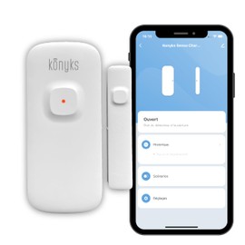 Konyks Senso Charge 2, WLAN-Öffnungsmelder mit wiederaufladbarem Akku, Akkulaufzeit bis zu 1 Jahr, Benachrichtigungen auf Smartphone, einfache Automatisierung, kompatibel mit Alexa & Google Home, 2