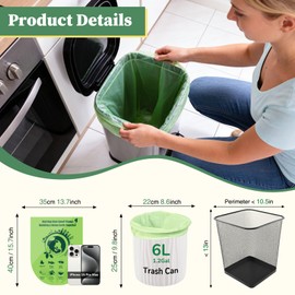 Vosyinm Small Trash Bags 1.2 Gallon, 120 Count Bathroom Garbage Bags, Compost Bin Liners for 1-2 Gallon Trash Can, Small Trash Bags Bathroom Strong and Tough for Kitchen Office