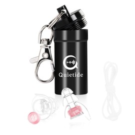 Quietide Live Earplugs, Soundproofing, Hearing Protection Earplugs, Uniquely Developed, Includes Filter, Sound Insulation Value of 23 dB, Ear Plugs for Concerts, Clubs, Fireworks, Shooting, Construction Sites, Airplanes, Repeated Uses, String Included, P