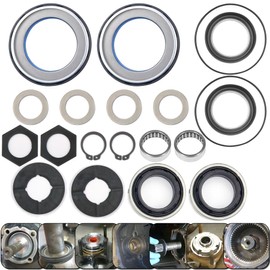MOEBULB for Ford Front Axle Seal Set Outer Axle Knuckle Tube Dust Inner Tube Seal Needle Bearing Thrust Washer O-ring Hub Seals for Ford 1998-2004 Super Duty Excursion F250 F350 F450 F550 Dana 50 60
