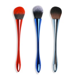 YECIRALA 3 Pcs Red Blue Nail Dust Brush For Acrylic Nails Brush Cleaner Dust Powder Remover Brush For Nail Cleanning Up Brush Set Soft Brush Large Manicure Makeup Brush Face Blush Brush Tool