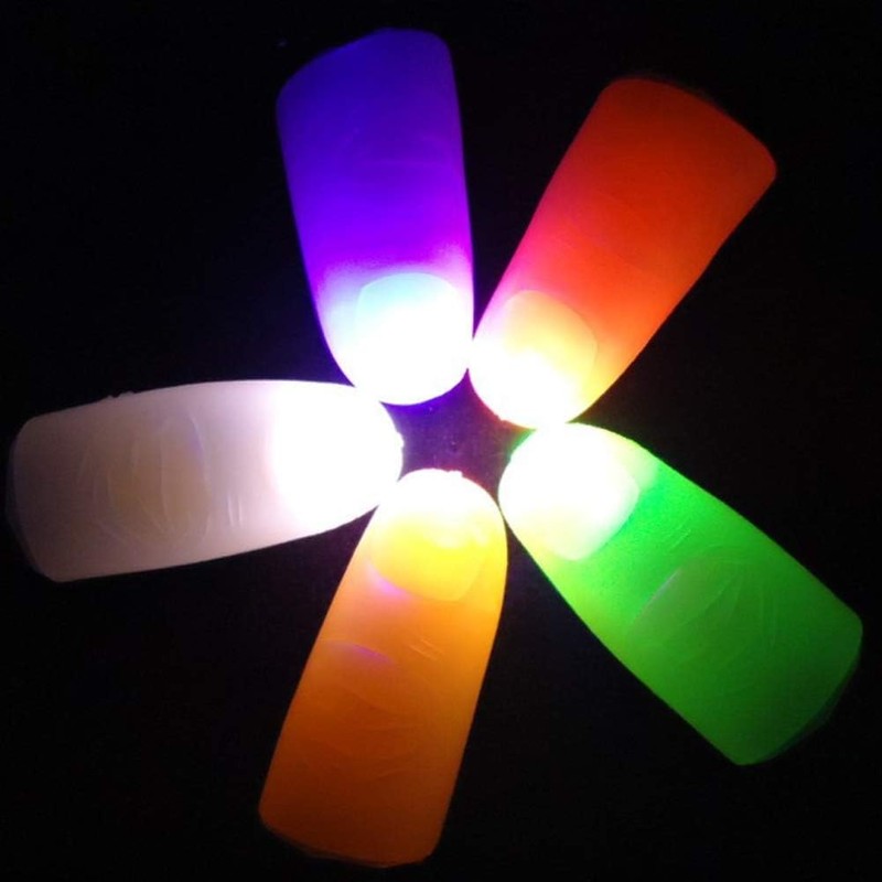 2PCS Magic Trick Fingers Light Up Flashing Fingers Thumb Tips
