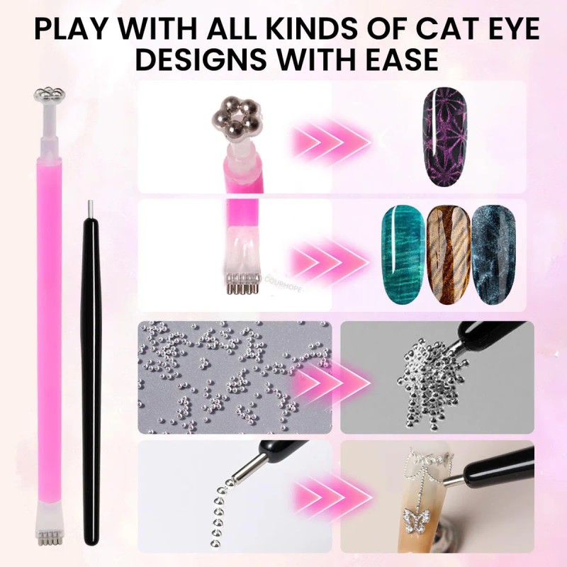 Accesorios Para Uñas Imán De Efecto Ojo De Gato Kit