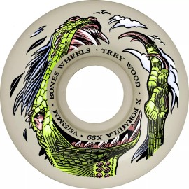 Bones Wheels Trey Wood Dino-Sortas X-Formula Skate Wheels, 53mm, 99A, V5 Sidecut