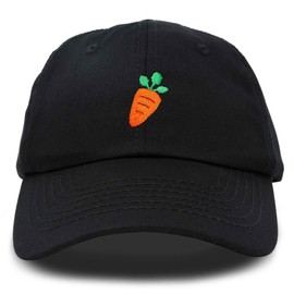 DALIX Carrot Dad Hat Cotton Twill Baseball Cap Premium Embroidered Black ,Large