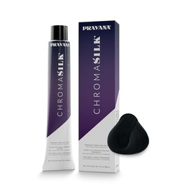 PRAVANA ChromaSilk Natural Tinte en Crema 1N Black 90 ml, Tinte para Cabello Permanente, 100% Cobertura de Canas, Color Intenso y Vibrante, Aporta Bri