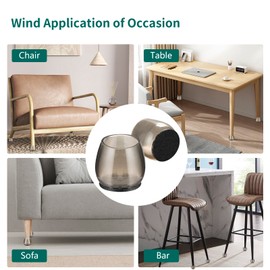 Dluno 16 Pcs Floor Protectors for Chairs, Round Silica Gel Felt Pads Chair Leg Caps Furniture Leg Protectors,Chair Leg Protectors for Hardwood Floors Mute no Scratch.（ Large-B:1.1"-1.5”/28mm-38mm）