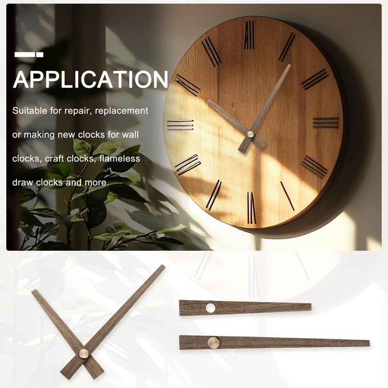 sourcing map 5 Set Wooden Clock Hands Only,Walnut Wood Clock