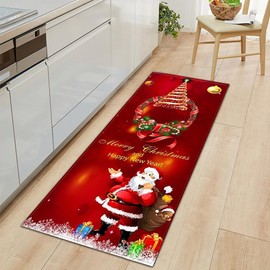 TGKYK Christmas Decoration American, Christmas Rug, Non-Slip Door Mat, Christmas, Tender Christmas Rug for Living Room, Kitchen, Bathroom, Bedroom (60 x 180 cm)