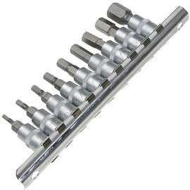 Hexagonal Socket Key Set SAE 1/4 Inch 3/32 Inch - 3/8 Inch (9-Piece Set)