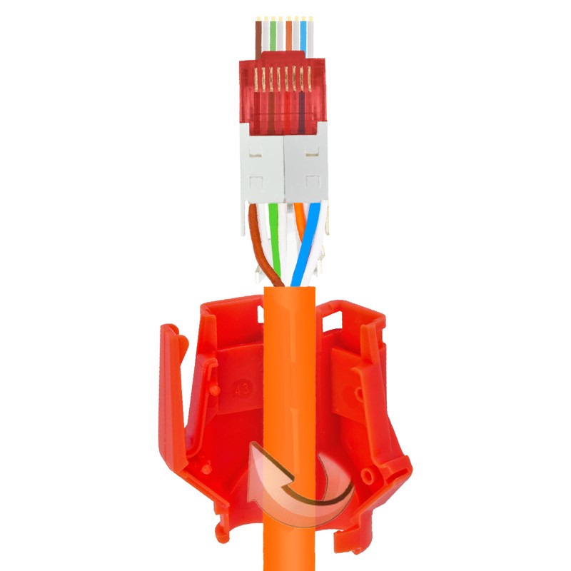 BIGtec Hirose TM21 RJ45 Connectors Network Connector 25 Pieces Red