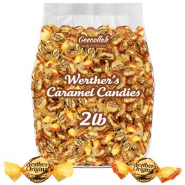 Werther's Original Hard Caramel & Creamy Caramel Filled Candies, 2 LB Mix – Individually Wrapped Classic & Creamy Filled Caramel Candy, Made with Real Butter and Fresh Cream, Bulk Bag for Sharing