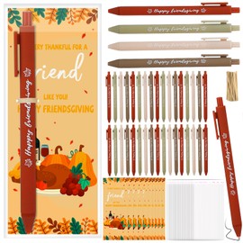 ERTIUANIO 24 Sets Friendsgiving Party Favors Bulk – Thanksgiving Ballpoint Pens with Thank You Cards, Fall Gifts for Friends, Teachers, Coworkers,Holiday Party Souvenirs