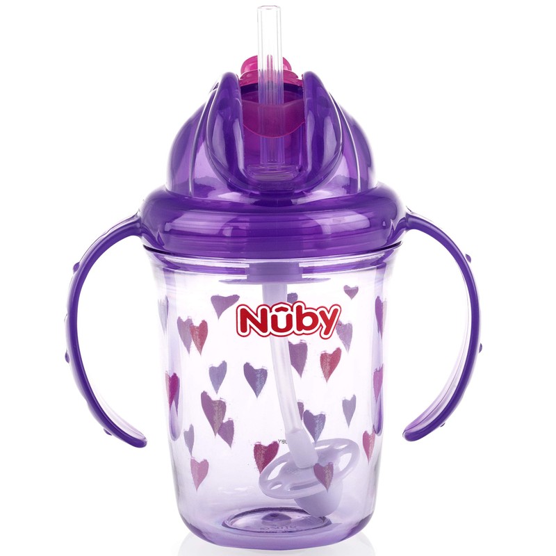 Nuby Tritan No Spill Flip N' Sip Twin Handle Printed