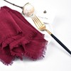 Joanlody Burgundy Set of 10 Handmade Cloth Napkins Cotton Linen