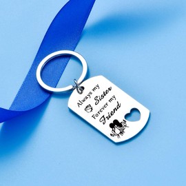 malyunin Sister Gifts Sister Keychain Gifts for Sister from Sister Birthday Christams Gifts for Women Jewelry Key Chain (Always My Sister)
