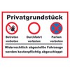HB-Druck Privatgrundstück Betreten, Durchfahrt und Parken verboten Sign A4 (210