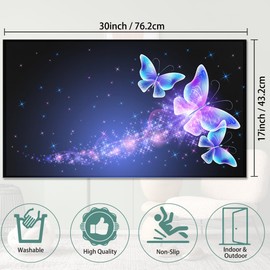 Door Mat, Magic Butterflies Indoor Outdoor Decor Patio Mats Entrance Door Mats Non-Slip Outside Inside Floor Mat Rugs for Home Decor 17x30 Inch，House Warming Gift