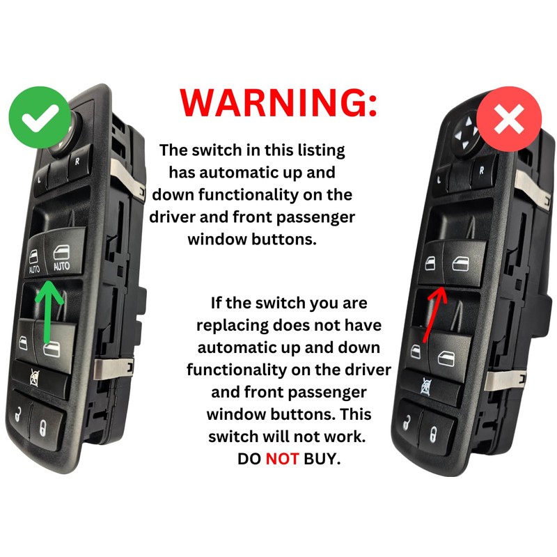 SWITCHDOCTOR Window Master Switch for 2011-2020 Chrysler 300 and 2015-2017