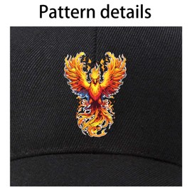 DUODUO Fire Phoenix Baseball Cap Adjustable Fire Phoenix Hat Unstructured Cotton Hat