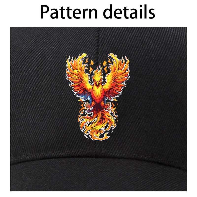 DUODUO Fire Phoenix Baseball Cap Adjustable Fire Phoenix Hat Unstructured