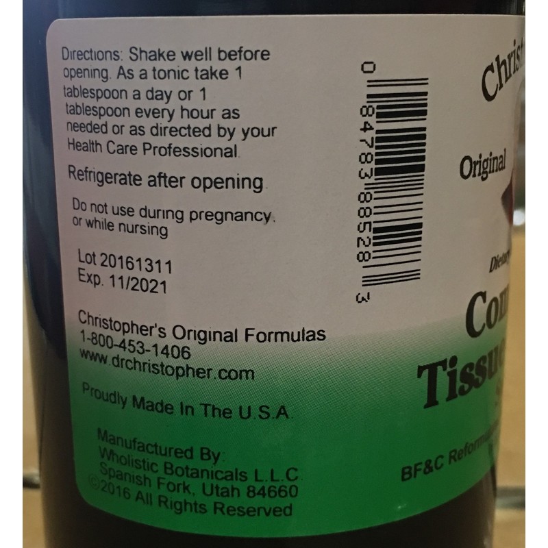 Dr Christopher's Formula Complete Tissue and Bone Syrup, 16 Ounce