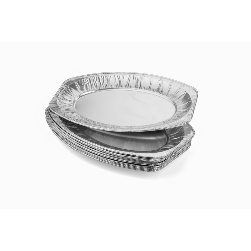 Extiff 10 x Oval Aluminium Trays 32.5 x 22.7 cm