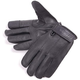 DEGNER TG-59M Mesh Leather Short Gloves, Black, XL