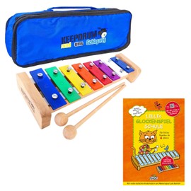keepdrum KGS Glockenspiel Xylophone with Bag + Lilli's Glockenspiel School Learning Book with CD