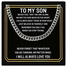 Gift for Son From Necklace For Son Cuban Chain for Son Gift From Mum Gift From Dad Birthday Gift For Son Boys Necklace Boys Chain Gift from Parents