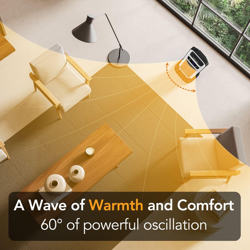 Comfort Zone 26-Inch 1500W Tower Space Heater for Indoor Use,