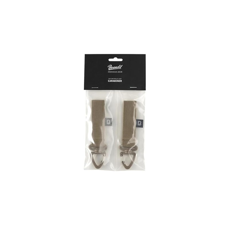 Brandit Belt Carabiner with Molle Loop (Pack of 2), Colour: