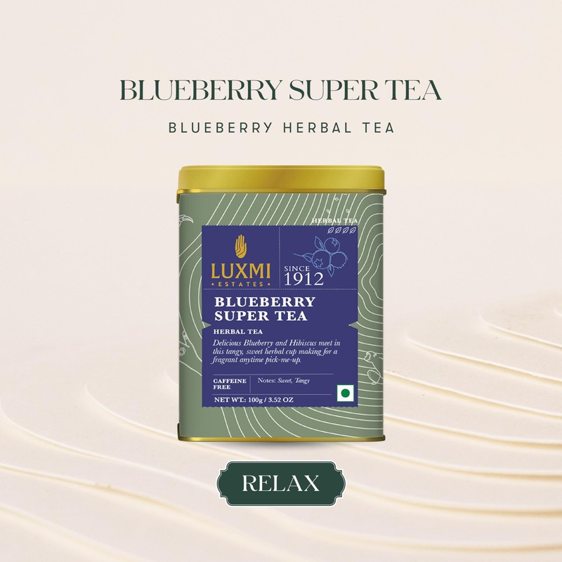 Luxmi Estates - Blueberry Herbal - Organic Blueberr Tea 100g