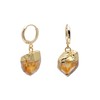 Yellow Citrine Rough Stone Crystal Point Dangle Earrings for Women,