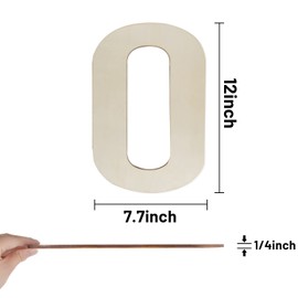 Hongma Wooden Letters 12 Inch, Big Wooden Letter O Shapes Cutouts Blank Unfinished Large Wood Alphabet Letters for DIY Crafts Wall Decor Painting Wedding Birthday Party Decoration Room Home Decorations