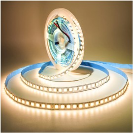 Tesfish 24 V LED Strip Light, 5 m Natural White 4000 K Light Strips SMD 5054 IP20 120 LEDs/M, Total 600 LEDs Super Bright Strips, Strips for Home, Shelf, Kitchen Decoration