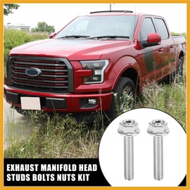 Partuto 16pcs Stainless Steel Exhaust Manifold Bolt Stud Hardware for Car Replacement