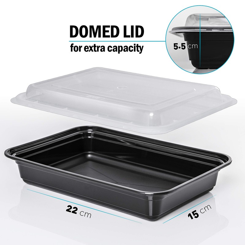 [10 Pack] 1 Compartment BPA Free Reusable Meal Prep Containers