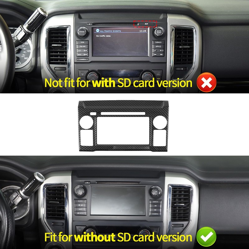 Center Console Panel Trim Cover Compatible with Nissan Titan 2016-2019,