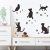 Fujitoya Wall Sticker Cat Black Cat Paw Print Living Room