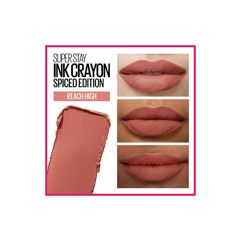Maybelline SuperStay Ink Crayon Matte Longwear Lipstick con sacapuntas integrado,
