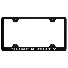 Au-TOMOTIVE GOLD Laser Etched Logo Stainless Steel Wide Body License Plate Frame for Ford Super Duty (Black)