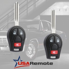 Key Fob Keyless Entry Remote fits Nissan Rogue Cube Juke Versa NV 2008 2009 2010 2011 2012 2013 2014 (CWTWB1U751), Set of 2