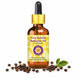 Deve Herbes Pure Babchi Oil (Psoralea corylifolia) with Glass Dropper Cold Pressed Natural Therapeutic Grade 30ml (1 oz)