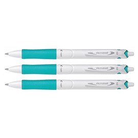 Pilot Acroball Pure White Grip Retractable Ballpoint Pens Pack of 3 Green 0.4 mm 1.0