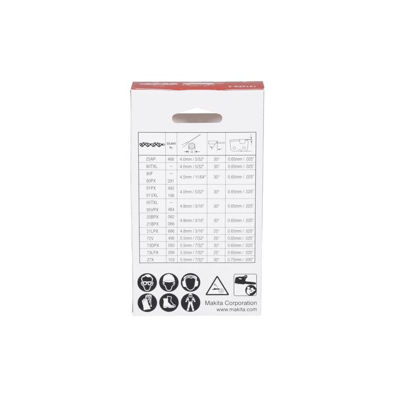 Makita 1912E8-3 Pruner Chain 80TXL 1.1 mm 325LP 32 Links