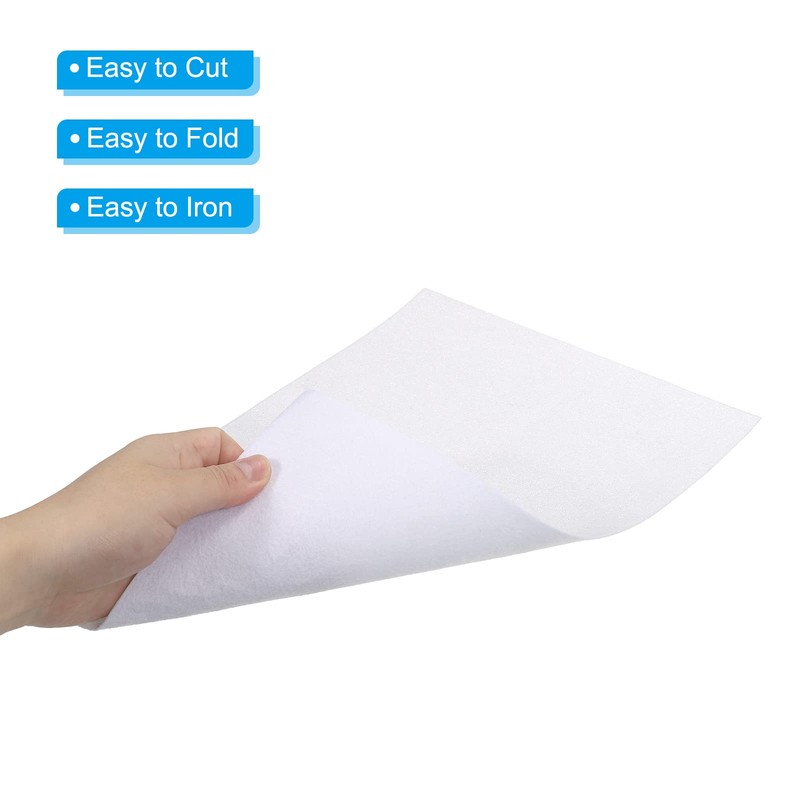 PATIKIL Soft Felt Sheets Glitter Fiber Craft Sheets White 11.8